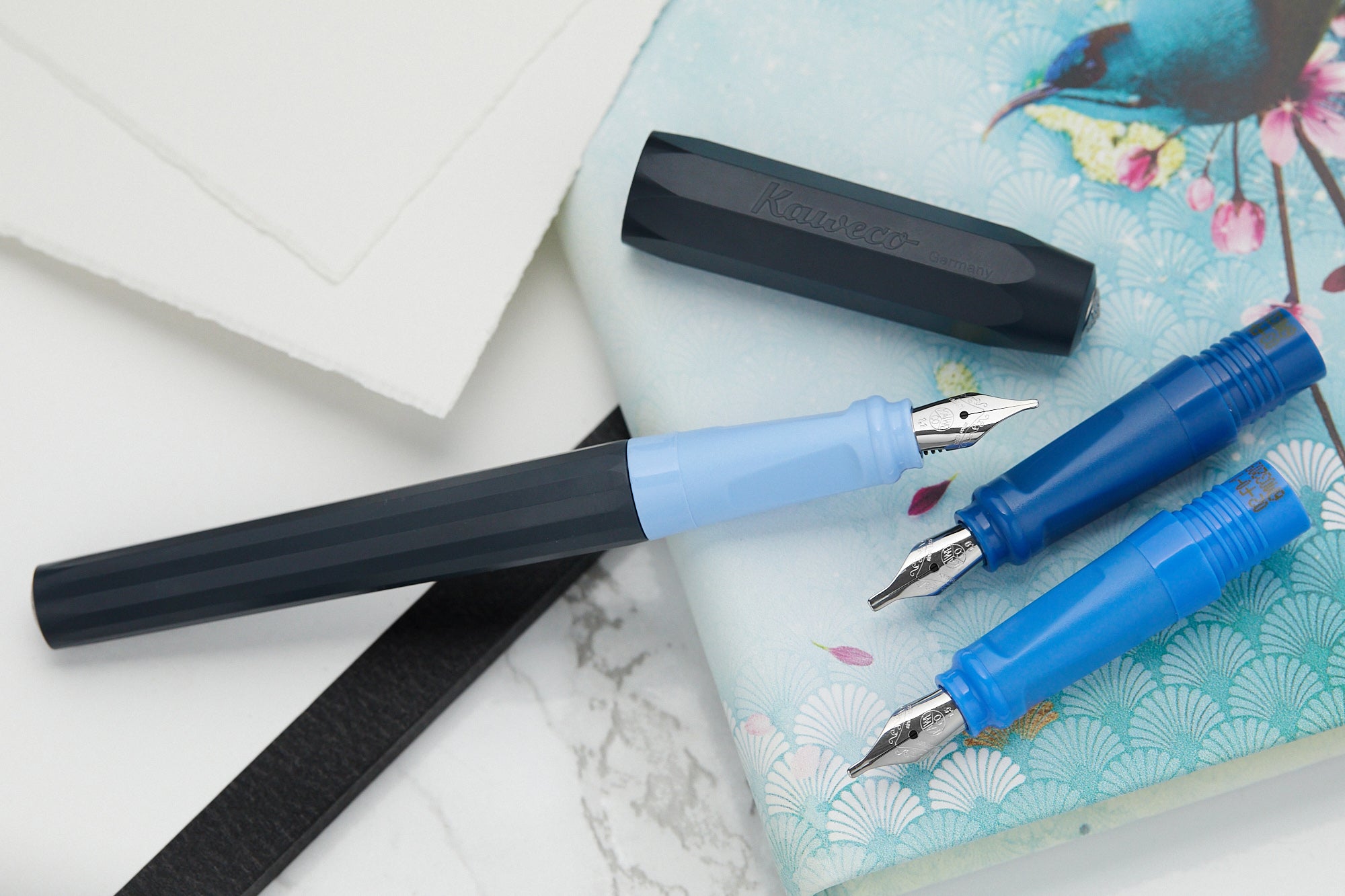 Kaweco Perkeo Calligraphy Fountain Pen Set - Blue - The Goulet Pen Company